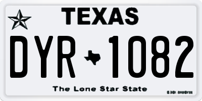 TX license plate DYR1082