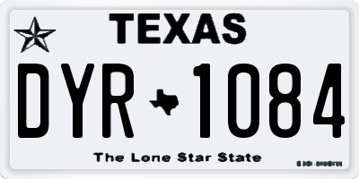 TX license plate DYR1084