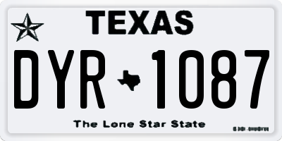 TX license plate DYR1087