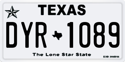 TX license plate DYR1089