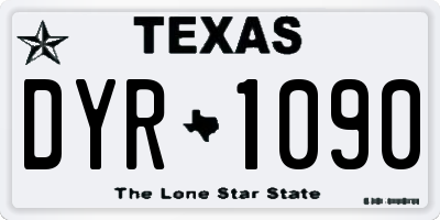 TX license plate DYR1090