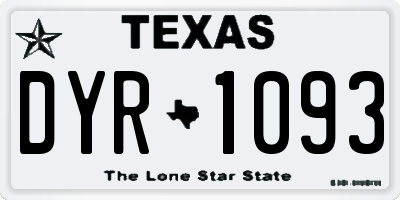 TX license plate DYR1093