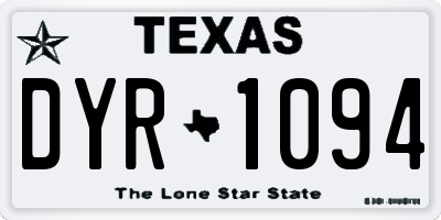 TX license plate DYR1094