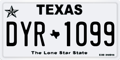 TX license plate DYR1099