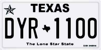 TX license plate DYR1100