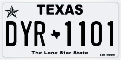 TX license plate DYR1101