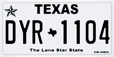 TX license plate DYR1104