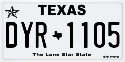 TX license plate DYR1105