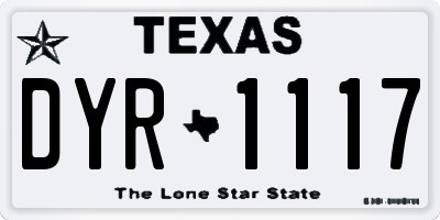 TX license plate DYR1117