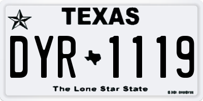 TX license plate DYR1119