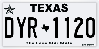 TX license plate DYR1120