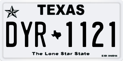 TX license plate DYR1121