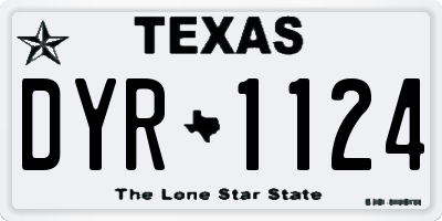 TX license plate DYR1124