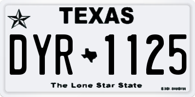 TX license plate DYR1125