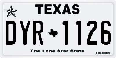 TX license plate DYR1126