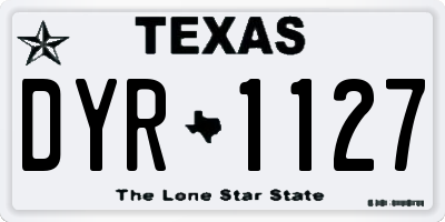 TX license plate DYR1127