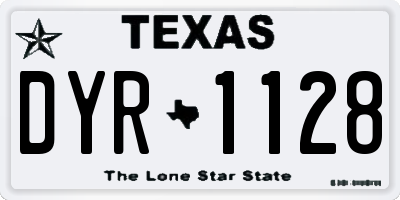 TX license plate DYR1128