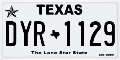 TX license plate DYR1129