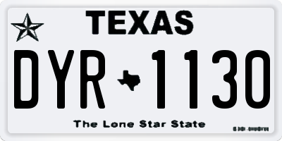 TX license plate DYR1130