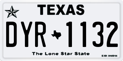 TX license plate DYR1132