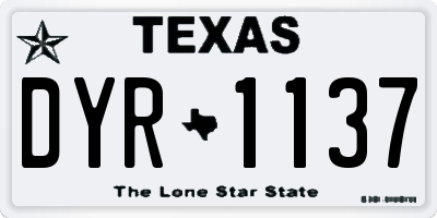 TX license plate DYR1137