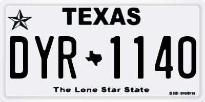 TX license plate DYR1140