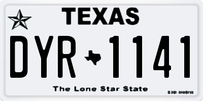TX license plate DYR1141