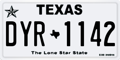 TX license plate DYR1142