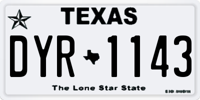 TX license plate DYR1143