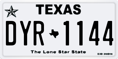 TX license plate DYR1144