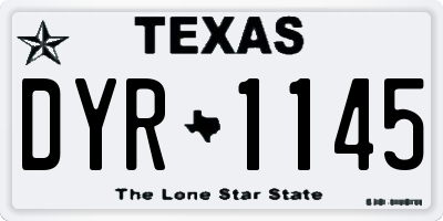TX license plate DYR1145