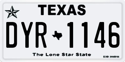 TX license plate DYR1146