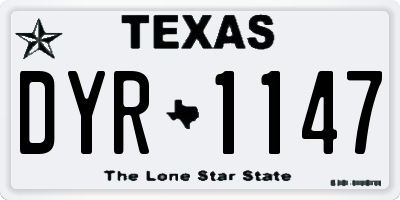 TX license plate DYR1147