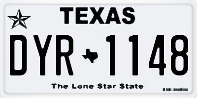 TX license plate DYR1148