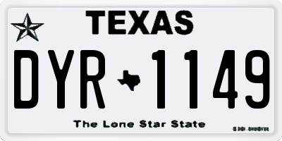 TX license plate DYR1149