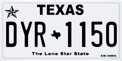 TX license plate DYR1150