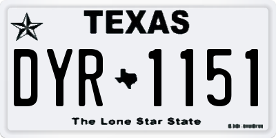 TX license plate DYR1151