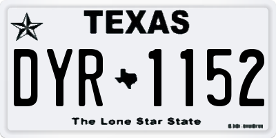 TX license plate DYR1152