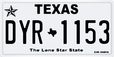 TX license plate DYR1153