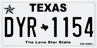 TX license plate DYR1154