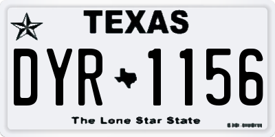 TX license plate DYR1156