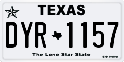 TX license plate DYR1157