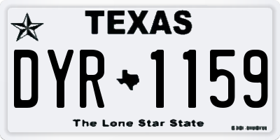 TX license plate DYR1159