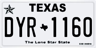 TX license plate DYR1160