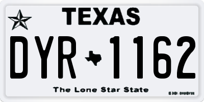 TX license plate DYR1162