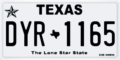 TX license plate DYR1165
