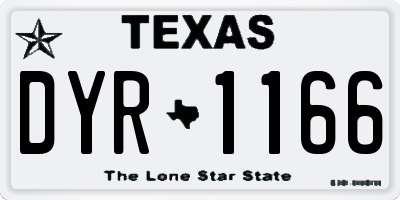 TX license plate DYR1166