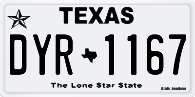 TX license plate DYR1167