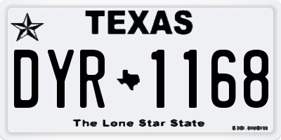 TX license plate DYR1168