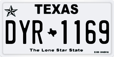 TX license plate DYR1169